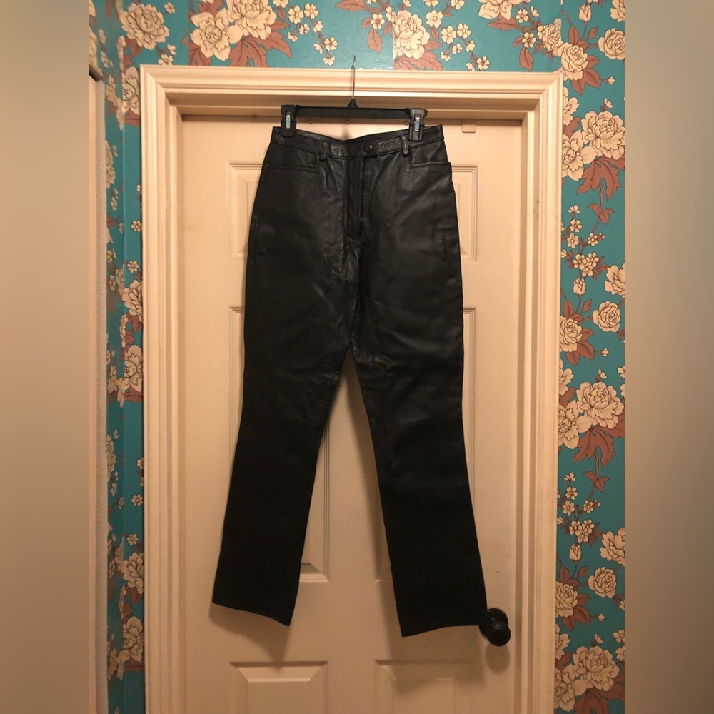 Black Genuine Leather Pants